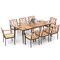 Costway 9 PCS Patio Dining Set Table with 1.9" Umbrella Hole & 8 Dining Chairs Outdoor